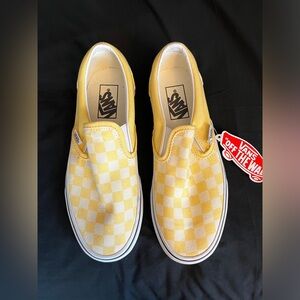 NWT Yellow Checkered Vans